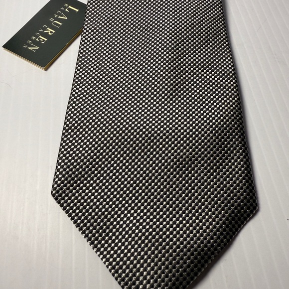 Lauren Ralph Lauren Black and White Checkered Tie - Picture 1 of 6